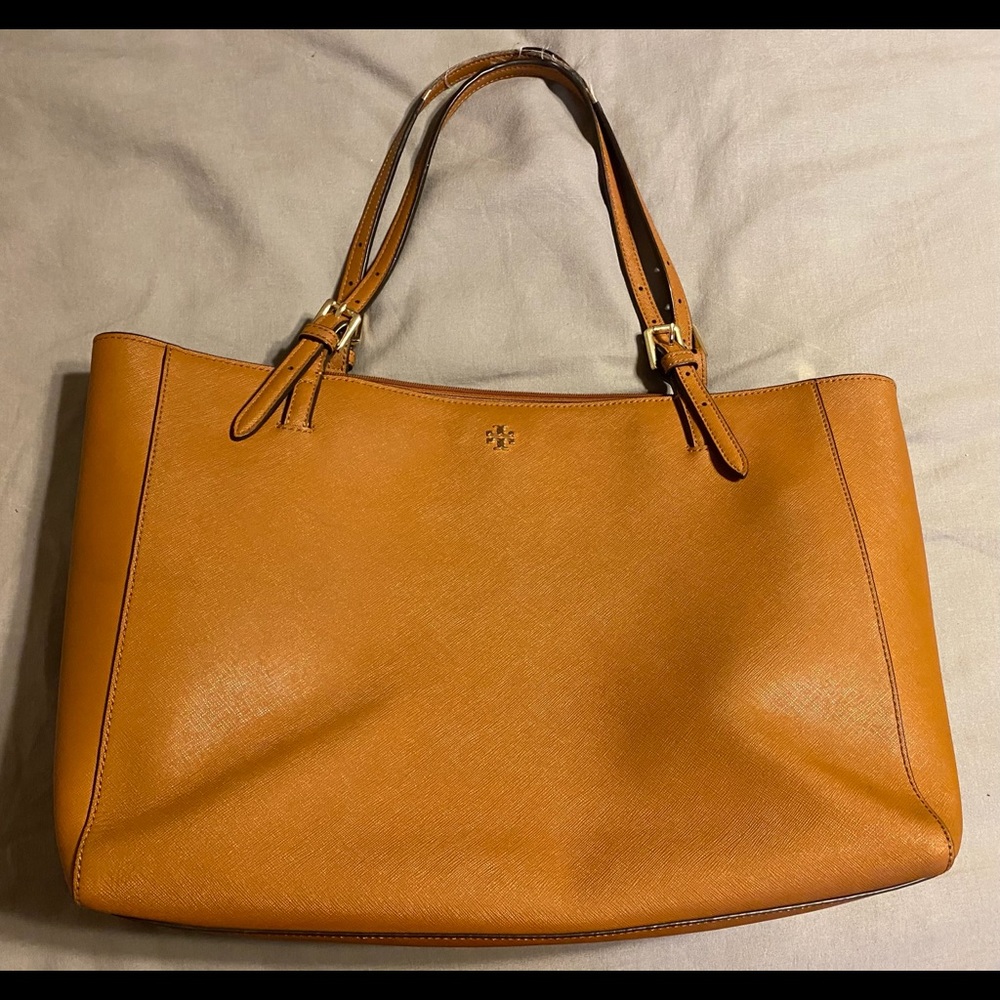 Tory Burch Emerson Buckle Leather Tote Sz Large